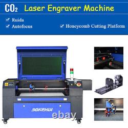 Machine de gravure et de découpe au laser Co2 Autofocus 80W 20x28 avec axe rotatif