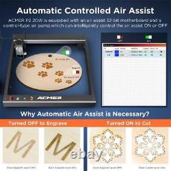 Machine de gravure laser ACMER P2 20W pour la gravure et la découpe4240cm + rouleau rotatif