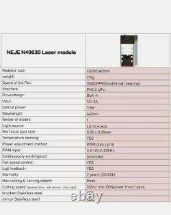 Neje Master 2s Max 30w Laser Machine De Coupe De Graveur En Bois 46x81cm 32bit Cutter