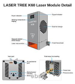 Tête de coupe laser K60 LASER TREE 60W à haute puissance pour machine de gravure laser DIY