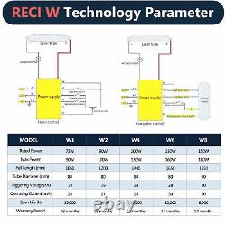 Tube laser CO2 RECI W2 W4 W6 90W 100W 130W 150W pour la gravure laser et la découpe