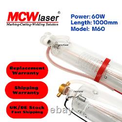 Tube laser MCWlaser de 60W 100cm et 80W 1250cm pour machine de gravure et découpe laser CO2