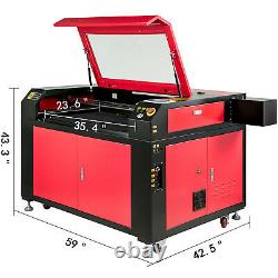 Vevor 100w Co2 Laser Gravure Graveur Machine De Coupe 90x60cm Cutter Avec Roues